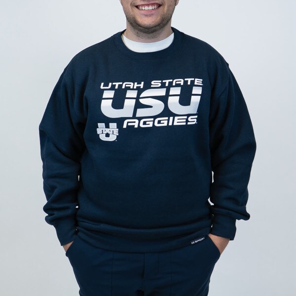 usu aggies crew sweatshirt navy